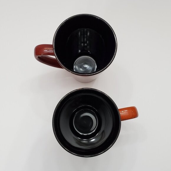 Pfaltzgraff Basics Latte Mugs Burnt Orange Dark Red Tall Coffee Mugs - Picture 8 of 10